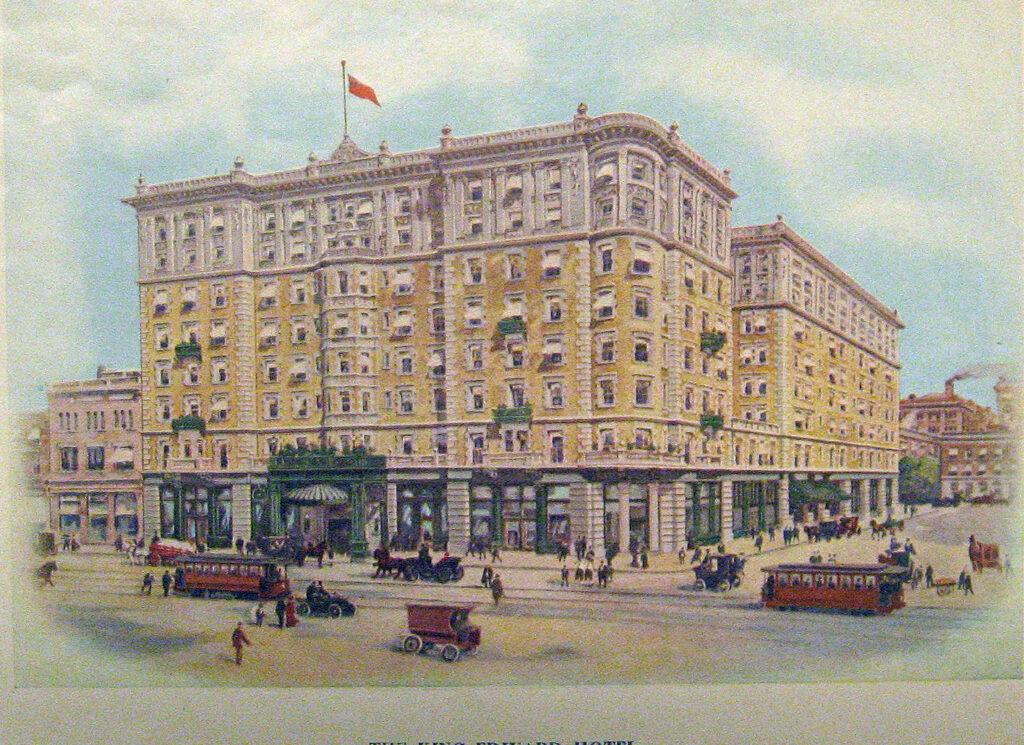 archival postcard illustration of hotel from 1903