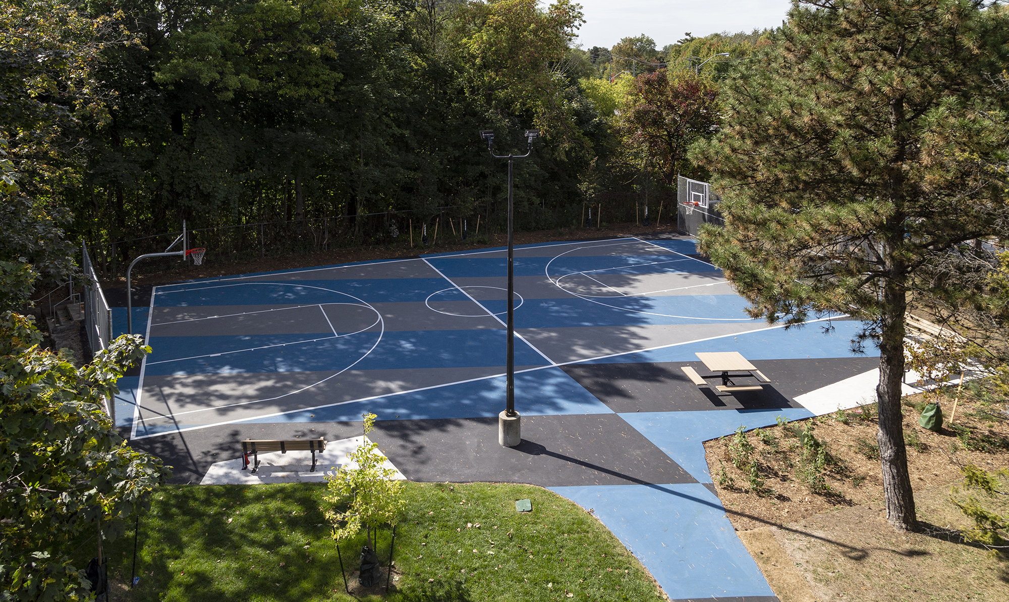 The basketball court at Lawrence-Orton