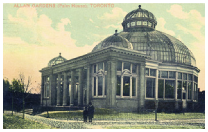 An archive photo of the conservatory at Allan Gardens.