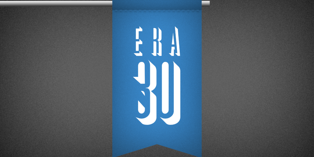 A flag with ERA 30 on it