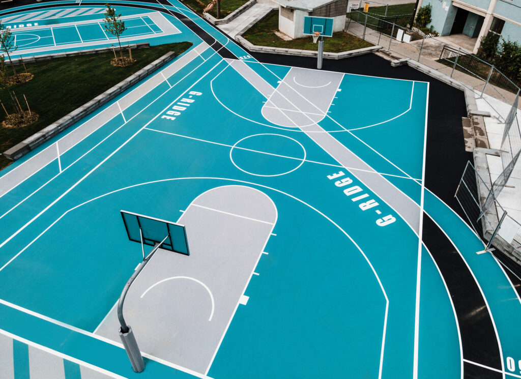 Drone view of the Gordonridge basketball court