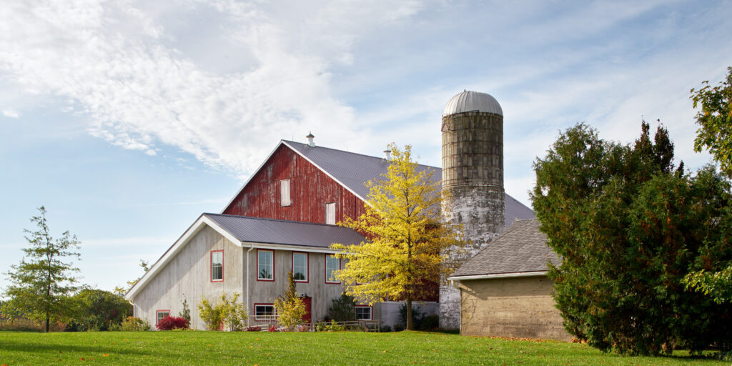 Cambium Farms barn and silo