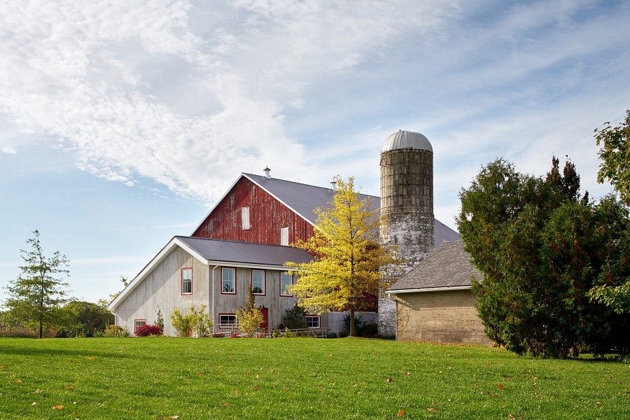Cambium Farms barn and silo