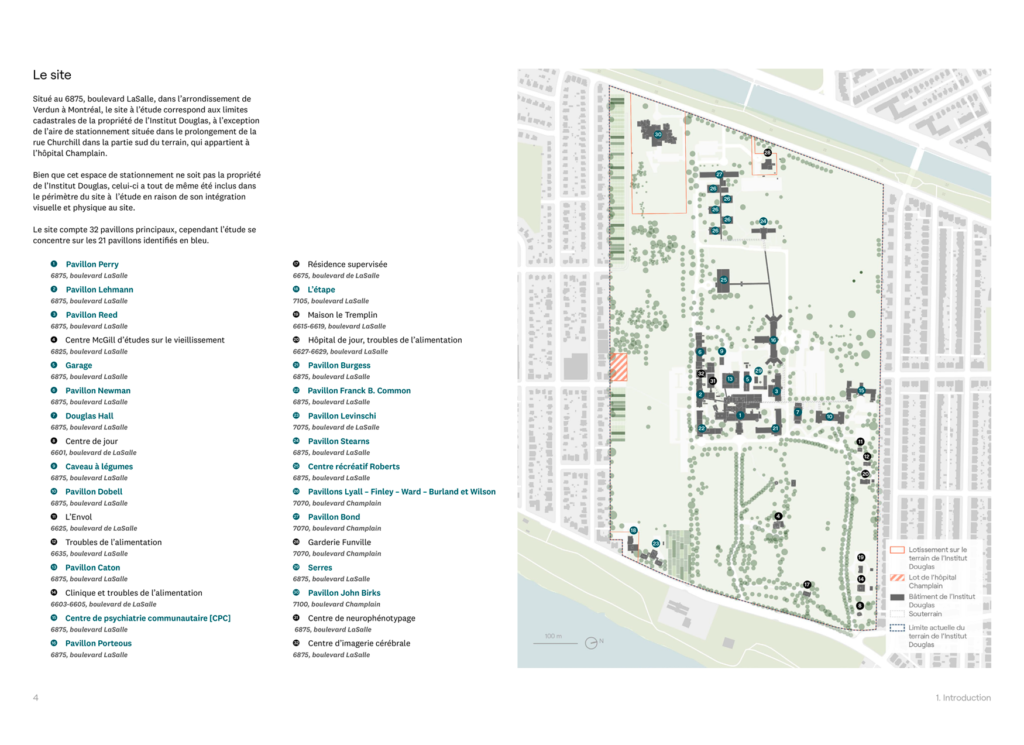 2 pages of a report, with site plan